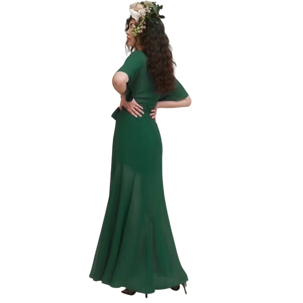 $348 Reformation Anthropologie Petites Winslow Dress Emerald Small NWT - Picture 2 of 8